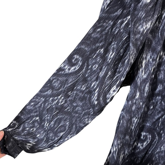 IRO Zarfi Wrap-Effect Printed Plisse Silk Blouse - Picture 7 of 11